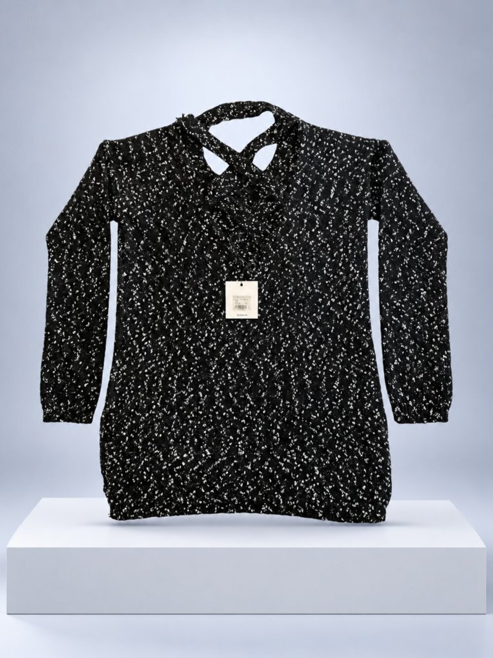 Crisscross Back Sweater BB Dakota Jack Women’s XS Black NWT